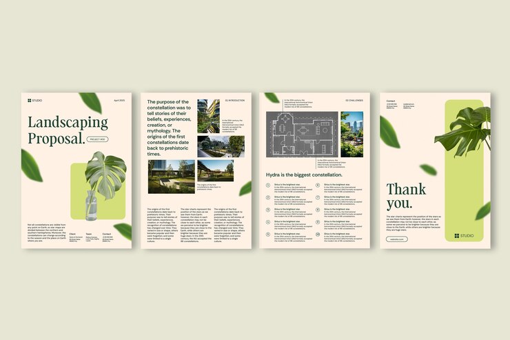 Free Vector landscaping proposal template