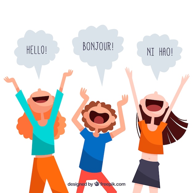 Free vector language concept with speech bubbles