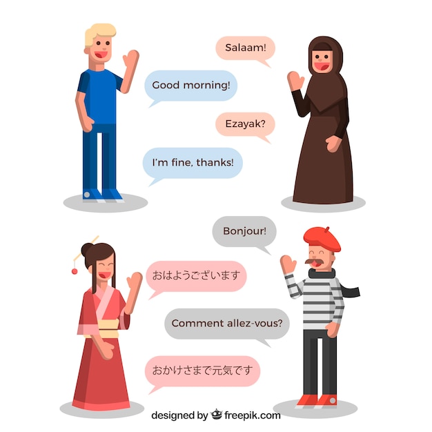 Free vector language concept with speech bubbles