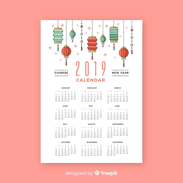 Lanterns chinese new year calendar