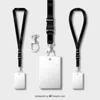Free vector lanyard collection with realistic design