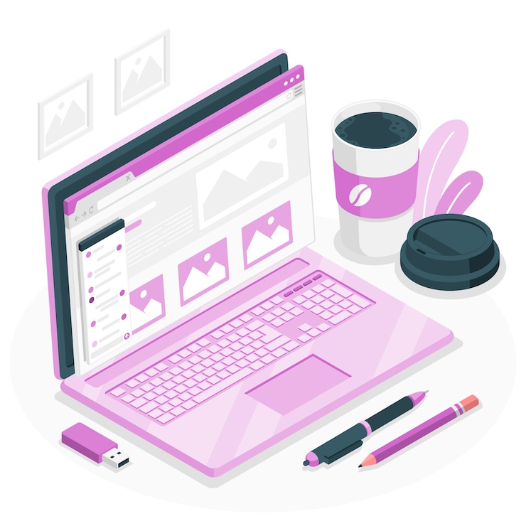 Free Vector laptop concept illustration