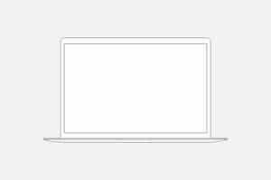Free vector laptop outline, blank screen digital device vector illustration