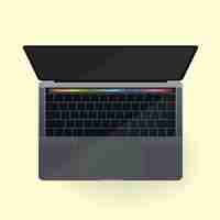 Free vector laptop on yellow background