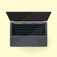 Free vector laptop on yellow background