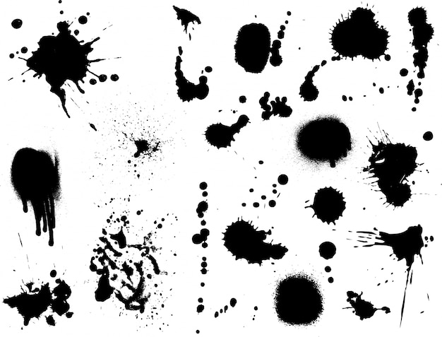 Black paint blot icon cartoon ink splashe Vector Image