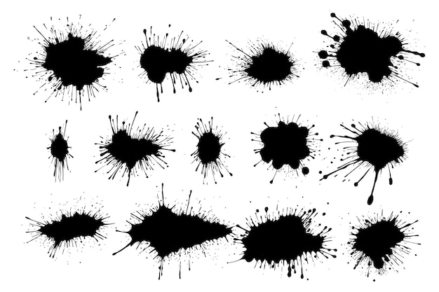 무료 벡터 잉크 튄 자국 얼룩의 추상 세트의 대규모 컬렉션