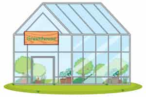 Free vector large greenhouse with plants