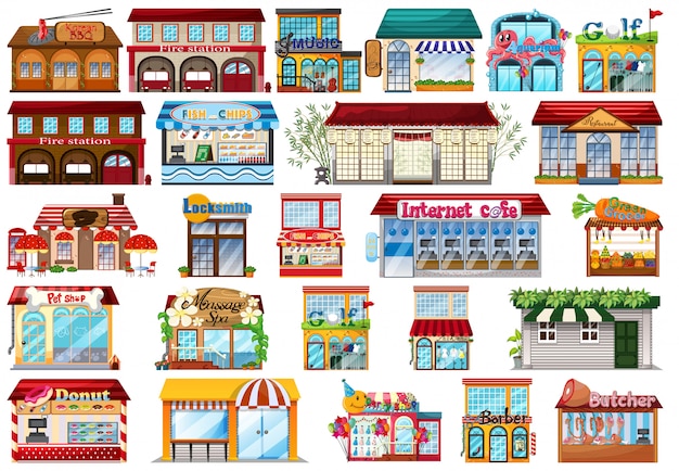 Free vector large set of buildings