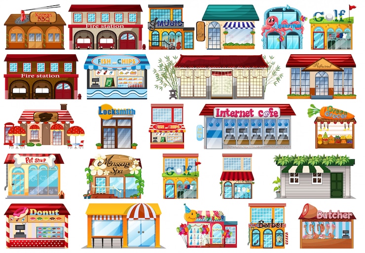 Free Vector large set of buildings