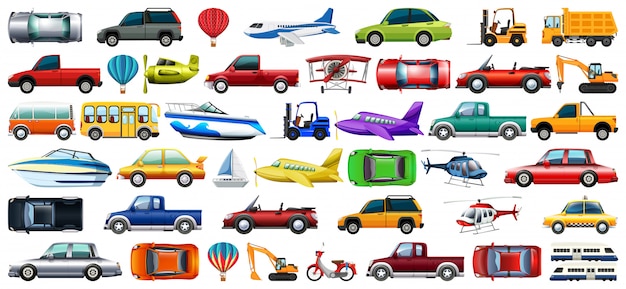 Free vector large set of transport