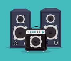 Free vector large speakers isolated icon