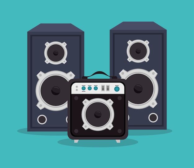 large speakers isolated icon 
