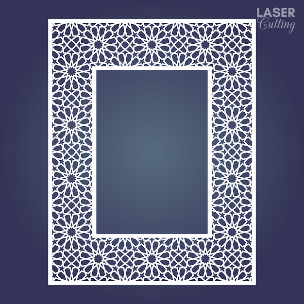 Laser cut paper lace frame  ornamental cutout photo frame with arabic pattern.