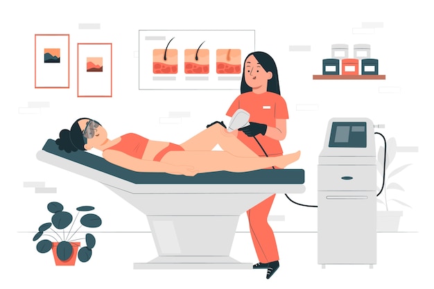 Laser hair removal concept illustration