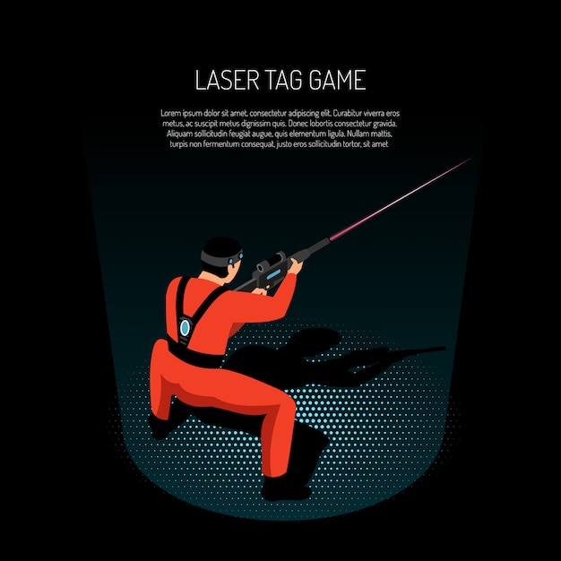 Vettore gratuito illustrazione del gioco dell'etichetta del laser