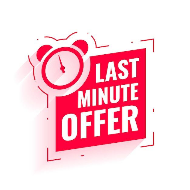 Last minute discount offer background with clock design vector