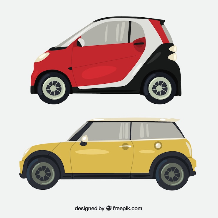 Free Vector lateral view cars collection