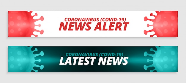 Free vector latest news alert banner of coronavirus covid-19