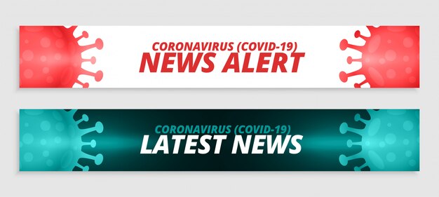 코로나 바이러스 covid-19의 최신 뉴스 경고 배너