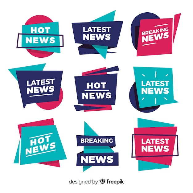 Free vector latest news banner collection