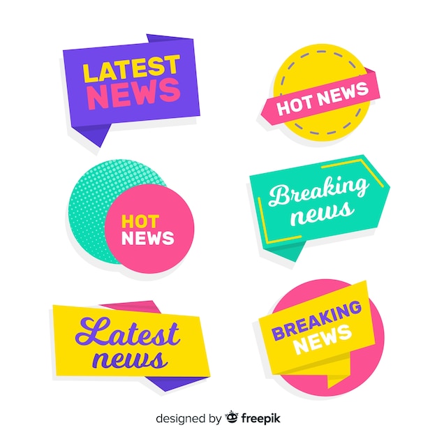 Free vector latest news banner collection