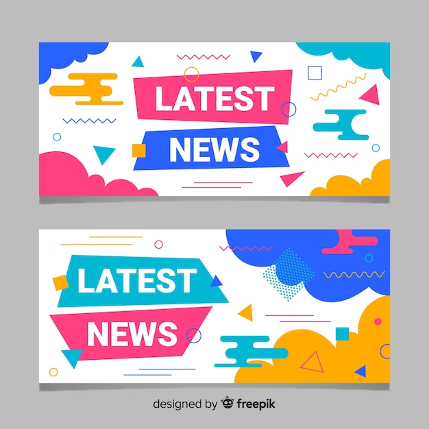 Free vector latest news banner collection