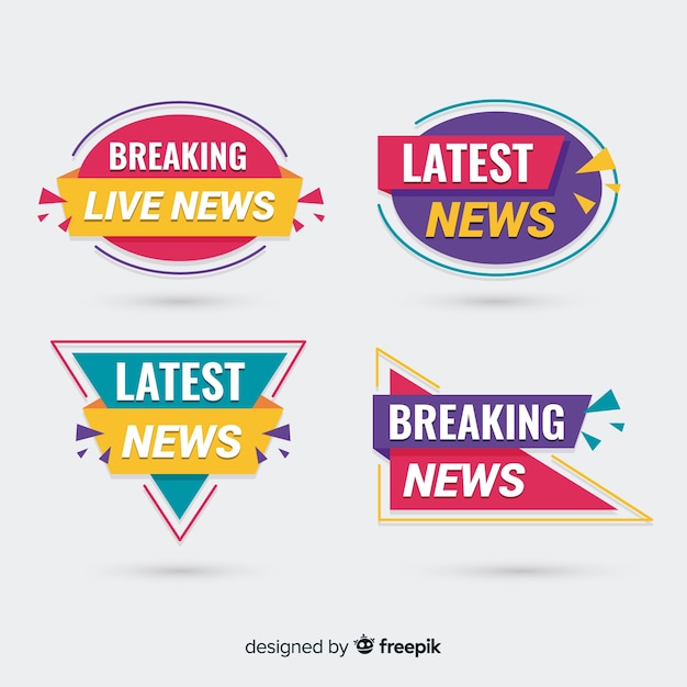 Free vector latest news banner collection