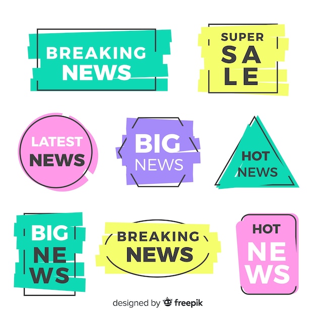 Free vector latest news banner collection