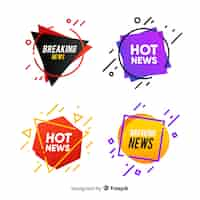 Free vector latest news banner collection