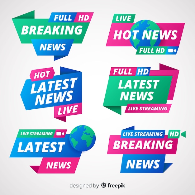 Free vector latest news banner collection