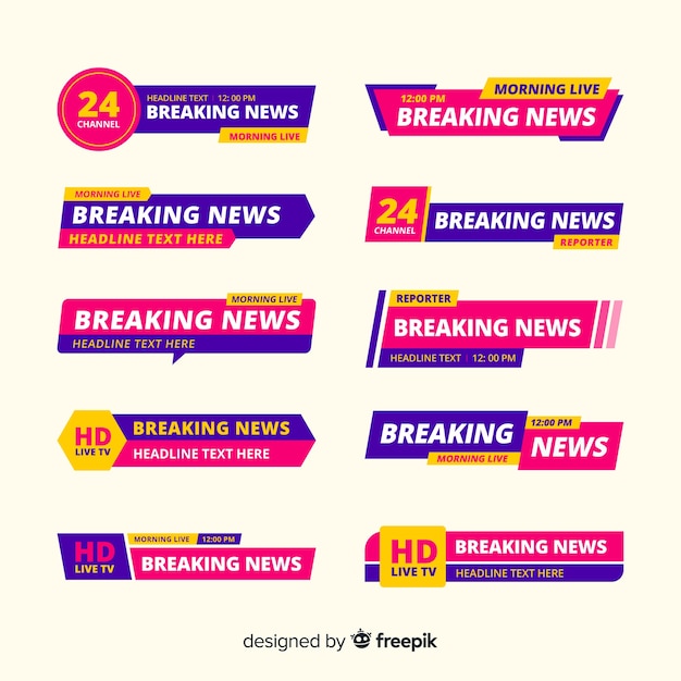 Free vector latest news banner collection