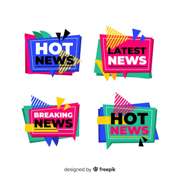 Free vector latest news banner collection