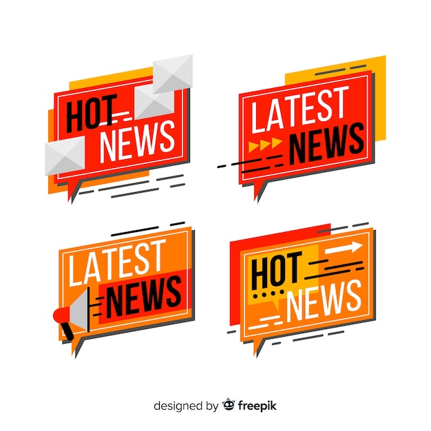 Free vector latest news banner collection