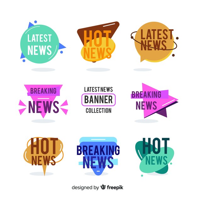 Free vector latest news banner collection