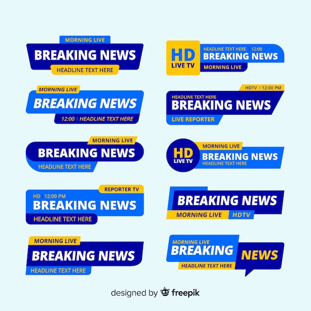 Free vector latest news banner collection