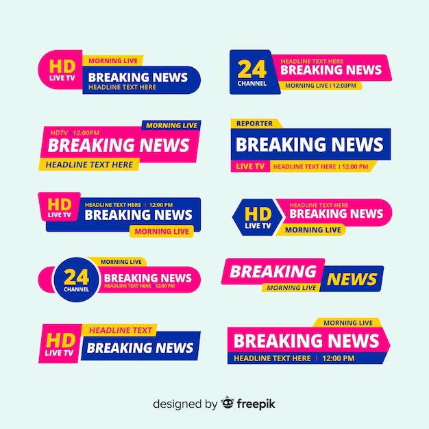 Free vector latest news banner collection