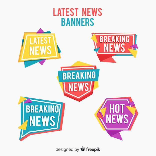 Free vector latest news banner collection