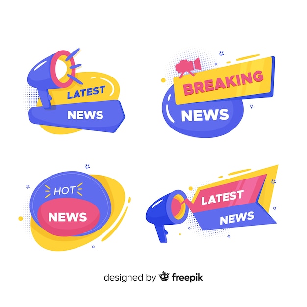 Free vector latest news banner collection