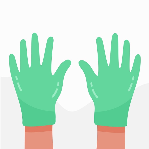 Free vector latex blue gloves for personal protection