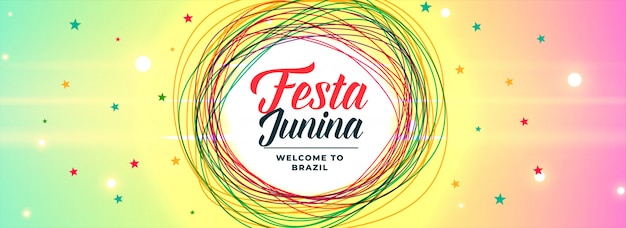 Vettore gratuito banner vibrante di festa americana latino junina