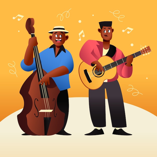Latin music band illustration