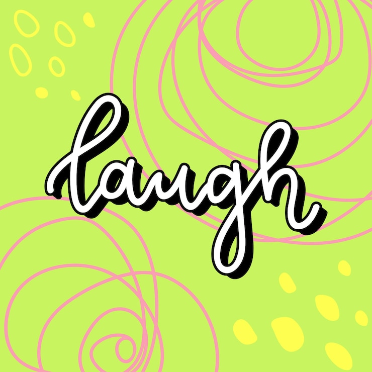 Free Vector laugh  text message typography