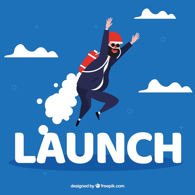 Free vector launch word concept