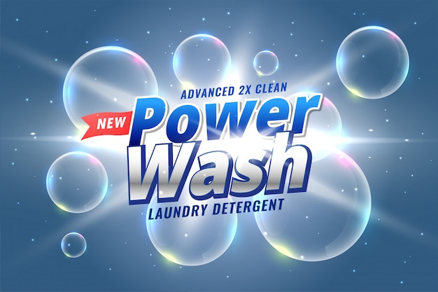 Laundry detergent packaging for power wash