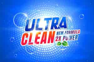 Free vector laundry detergent packaging for ultra clean