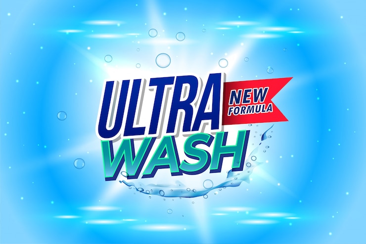 Free Vector laundry detergent packaging for ultra wash