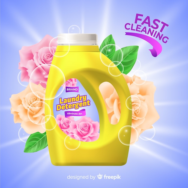 Free vector laundry detergent sale realistic advertisement