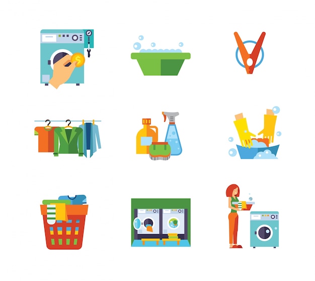 Laundry icon collection