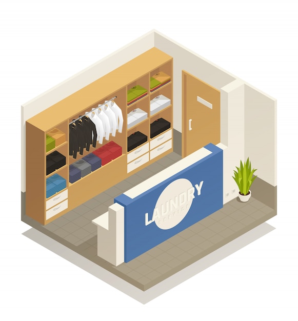 Laundry Isometric Composition